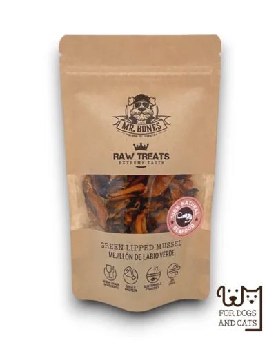 Raw Treats Mexilhão de Lábios Verdes — Snack Natural para Cães e Gatos